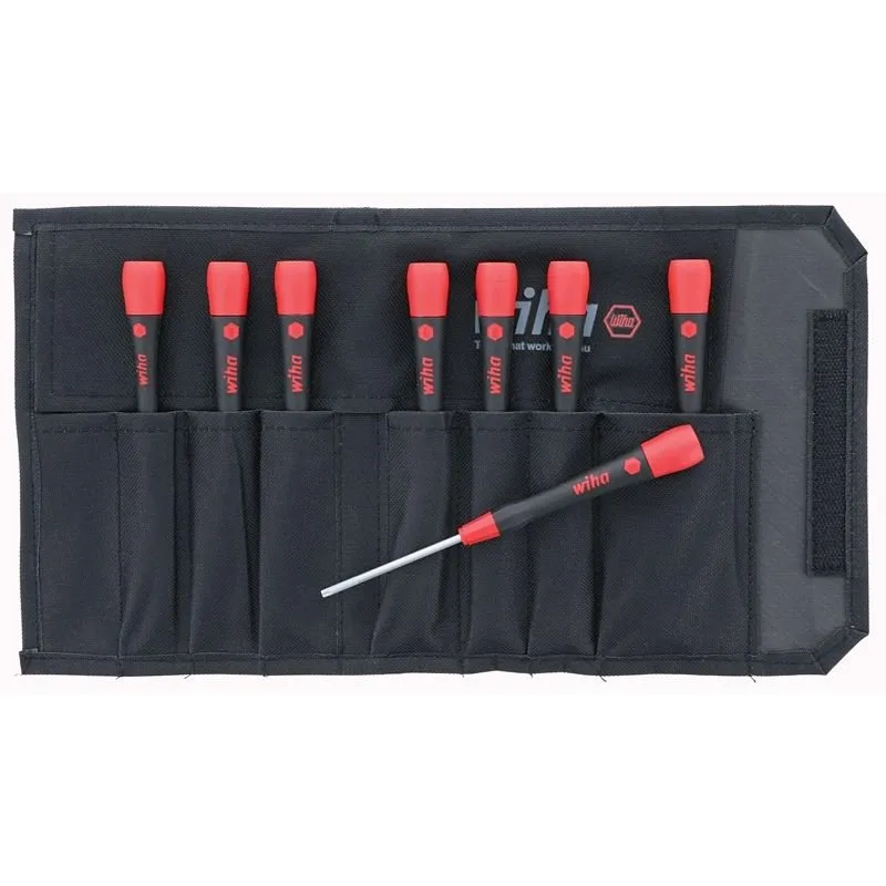 Wiha PicoFinish Precision Torx Screwdriver 8 Piece Set T5-T20 in Canvas Pouch