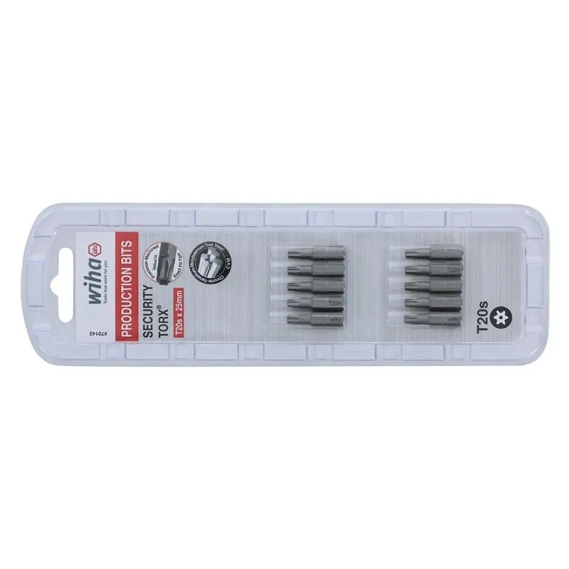 Wiha Security Torx Insert Bit T20s Pack of 10 Bits