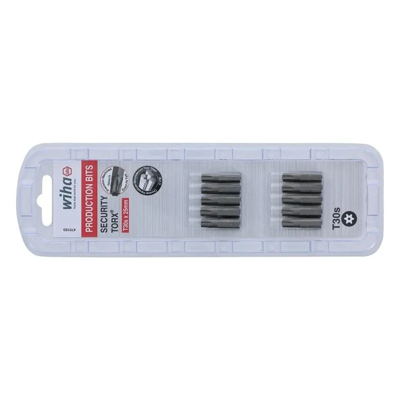 Wiha Security Torx Insert Bit T30s Pack of 10 Bits