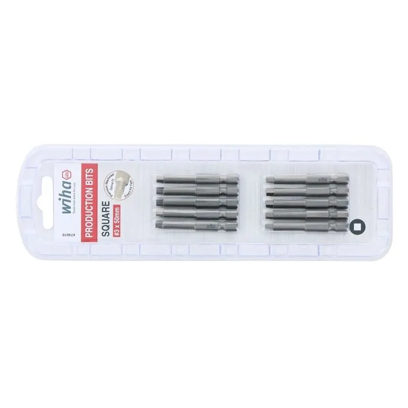 Wiha Square Power Bit #3 x 50mm Pack of 10 Bits