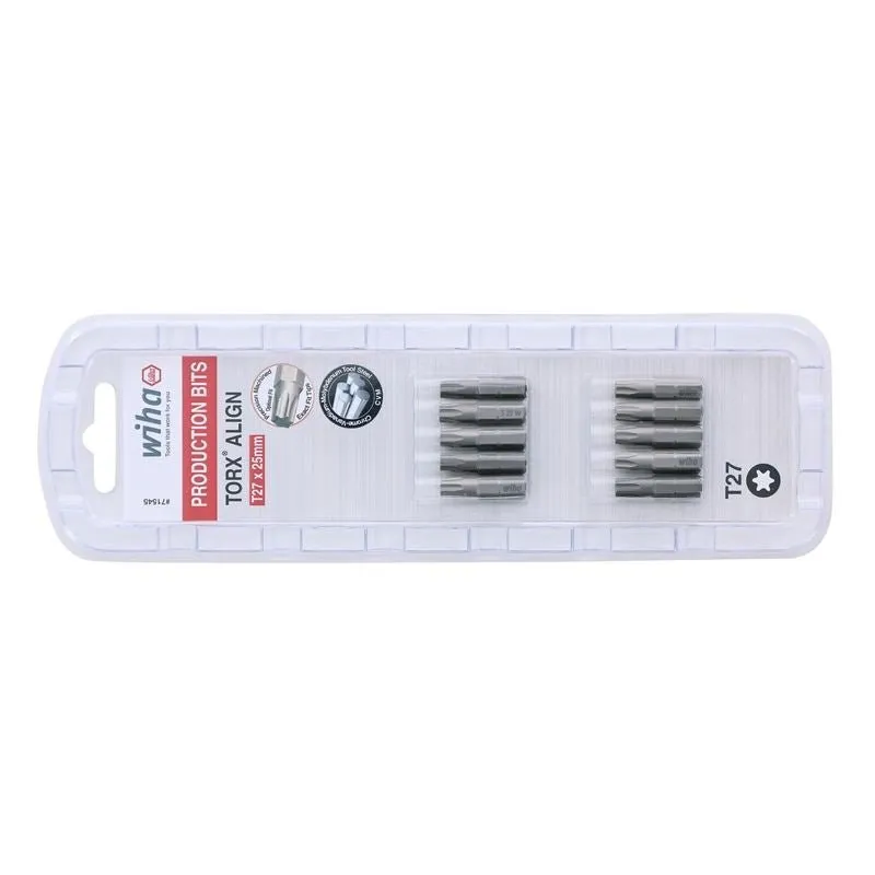 Wiha Torx Align Insert Bit T27 x 25mm Pack of 10 Bits