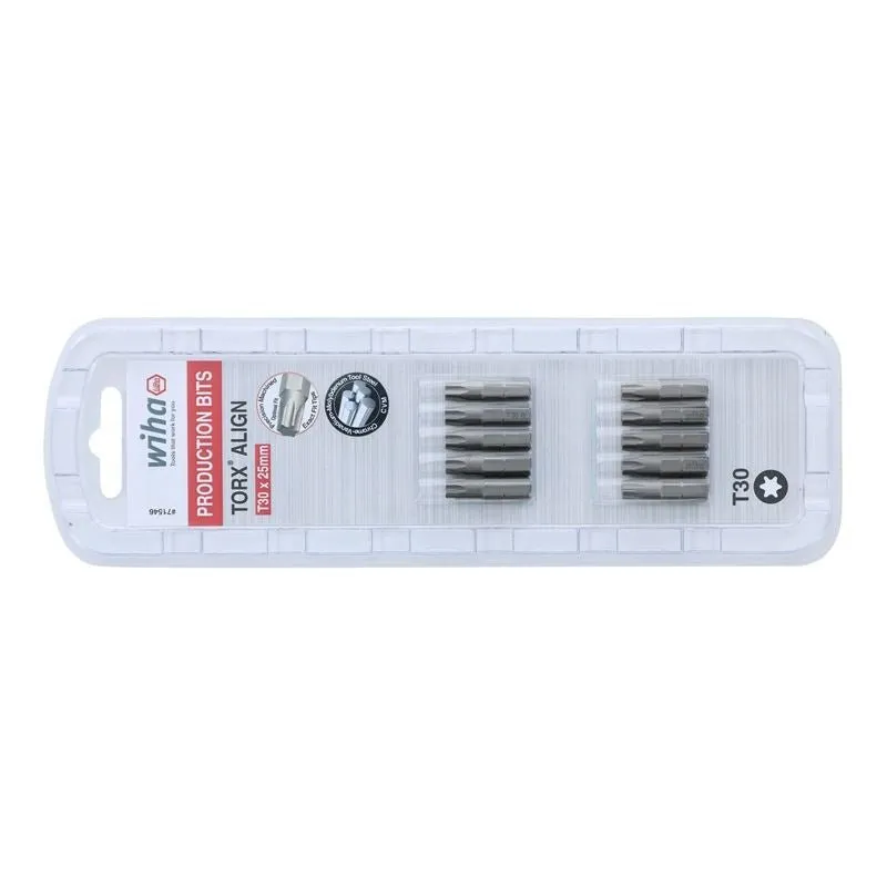 Wiha Torx Align Insert Bit T30 x 25mm Pack of 10 Bits