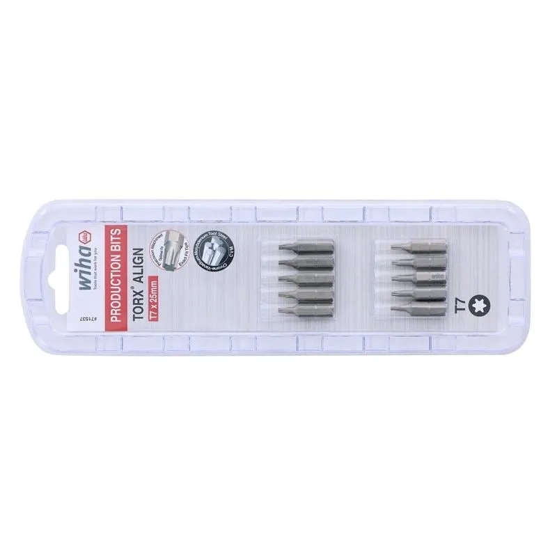 Wiha Torx Align Insert Bit T7 x 25mm Pack of 10 Bits