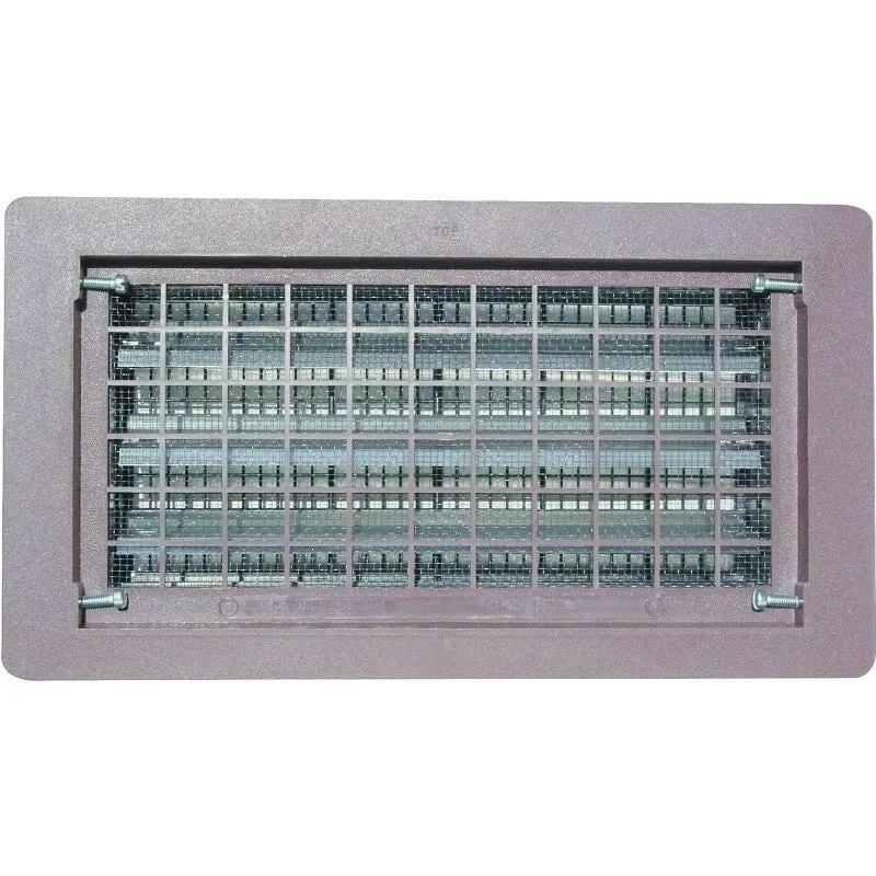 Witten Vent 306MGR Foundation Vent, 65 sq-in Net Free Ventilating Area, Mesh Grill, Thermoplastic, Gray