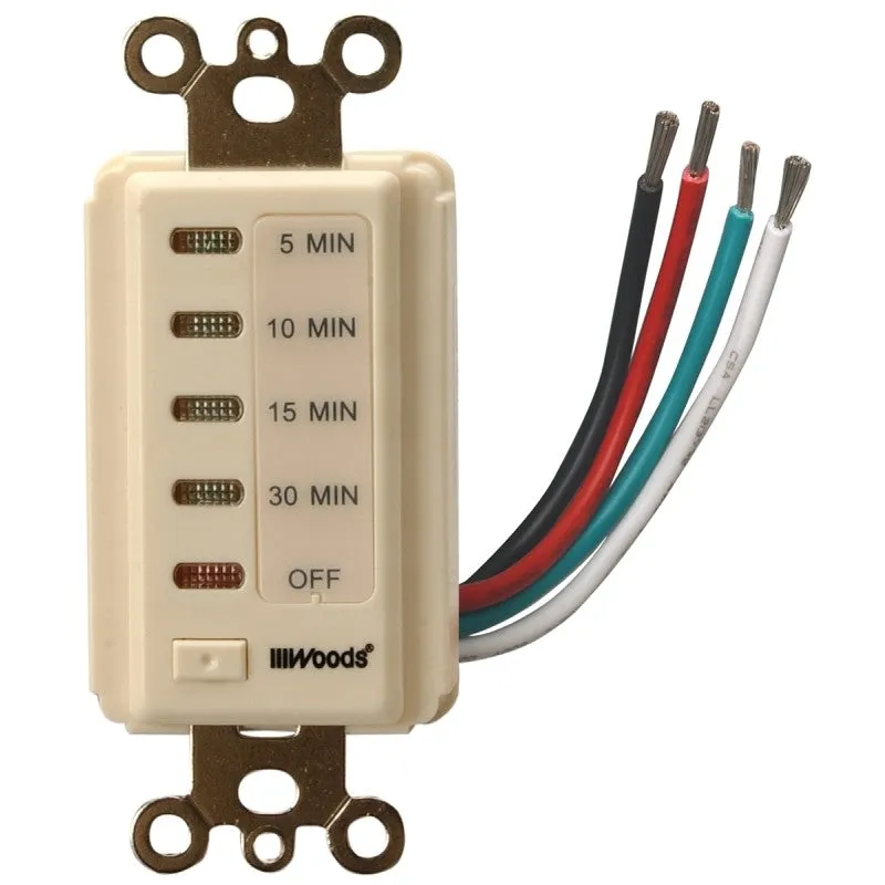 Woods 59720WD Countdown Timer, 15 A, 120 V, 1800 W, 5 to 30 min Time Setting, 24 On/Off Cycles Per Day Cycle
