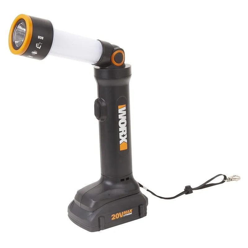 worx wx027l multi function flashlight 15 ah lithium ion battery led lamp 130 black