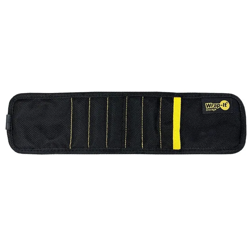 Wrap-It Storage MagSnap 100-MSWB-BL Magnetic Snap Wristband, 6-3/4 in L, 3-3/4 in W, 3 in H, Black