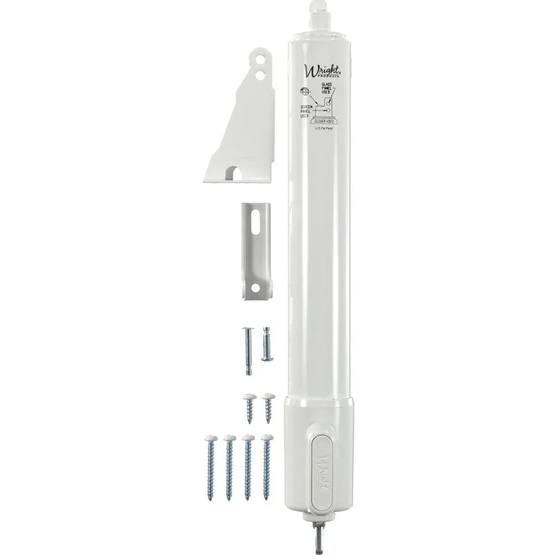 Wright Products TAP-N-GO Series V2012WH Pneumatic Door Closer, Aluminum, 90 deg Opening