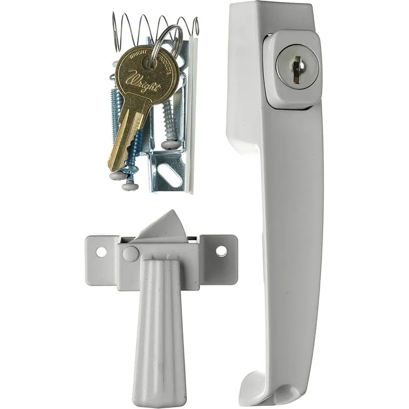 Wright Products VK333X3 Pushbutton Latch, 1-3/4 in Hole Spacing, Includes: Mounting Hardware, Strike Plate