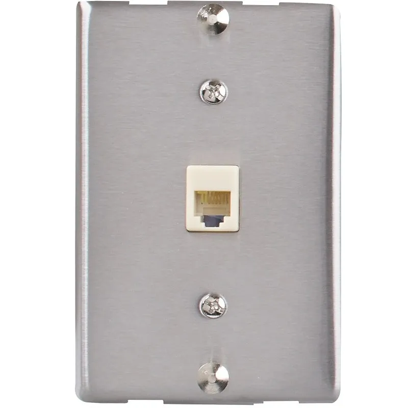 Zenith TW1001WPS Wall Phone Jack, Silver