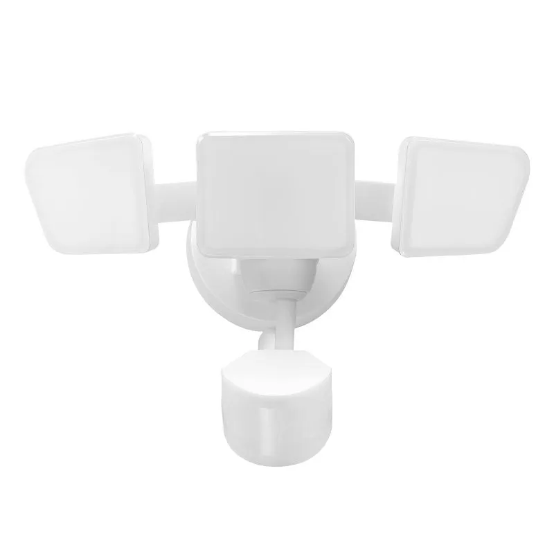 globe 17000206 Security Flood Light, LED Lamp, Bright White, 3200 Lumens, 4000 K Color Temp, White Fixture