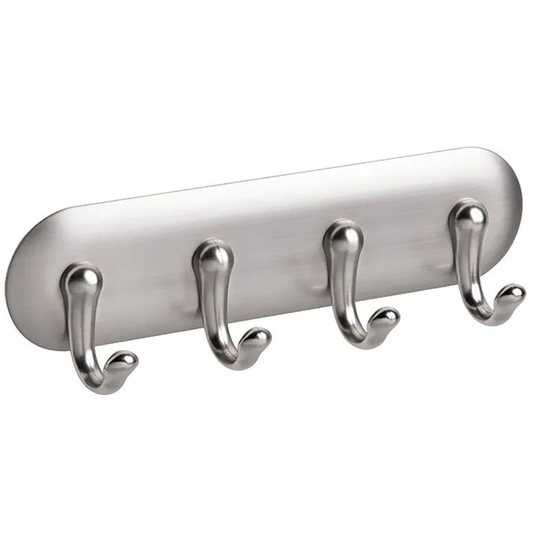 iDESIGN 54470 Key Rack, 4-Key Hook, Stainless Steel, Silver, Brushed, 7 in L (Pack of 4)