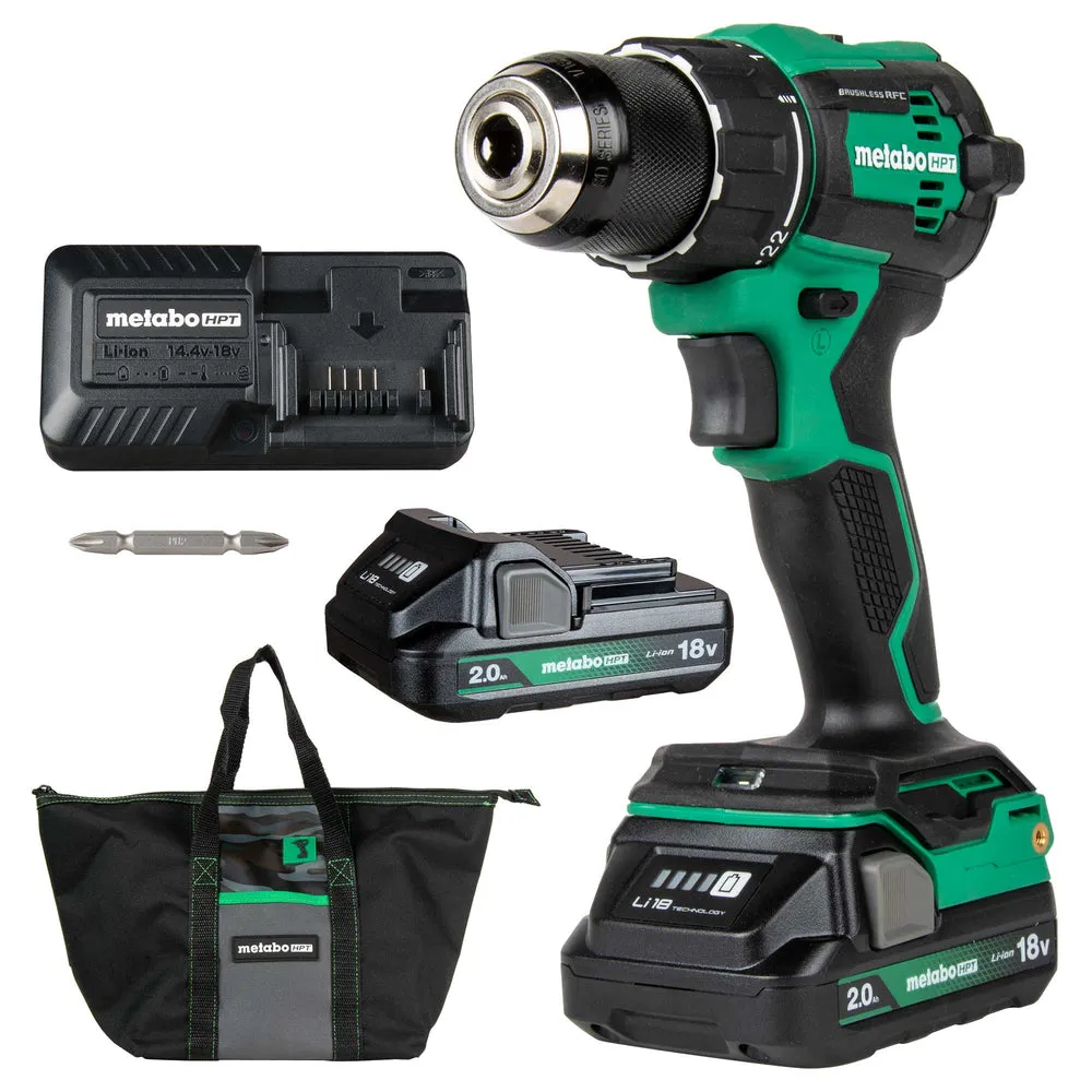 metabo HPT DS18DEXM 18V MultiVolt™ 1/2″ Cordless Brushless Driver Drill Kit