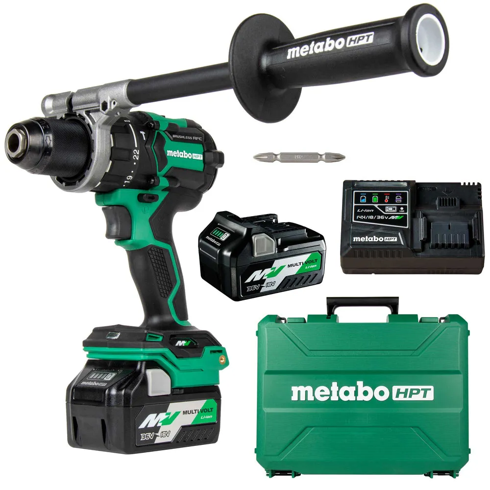 metabo HPT DV36DCM 36V MULTIVOLT™ CORDLESS BRUSHLESS 1/2″ HAMMER DRILL KIT